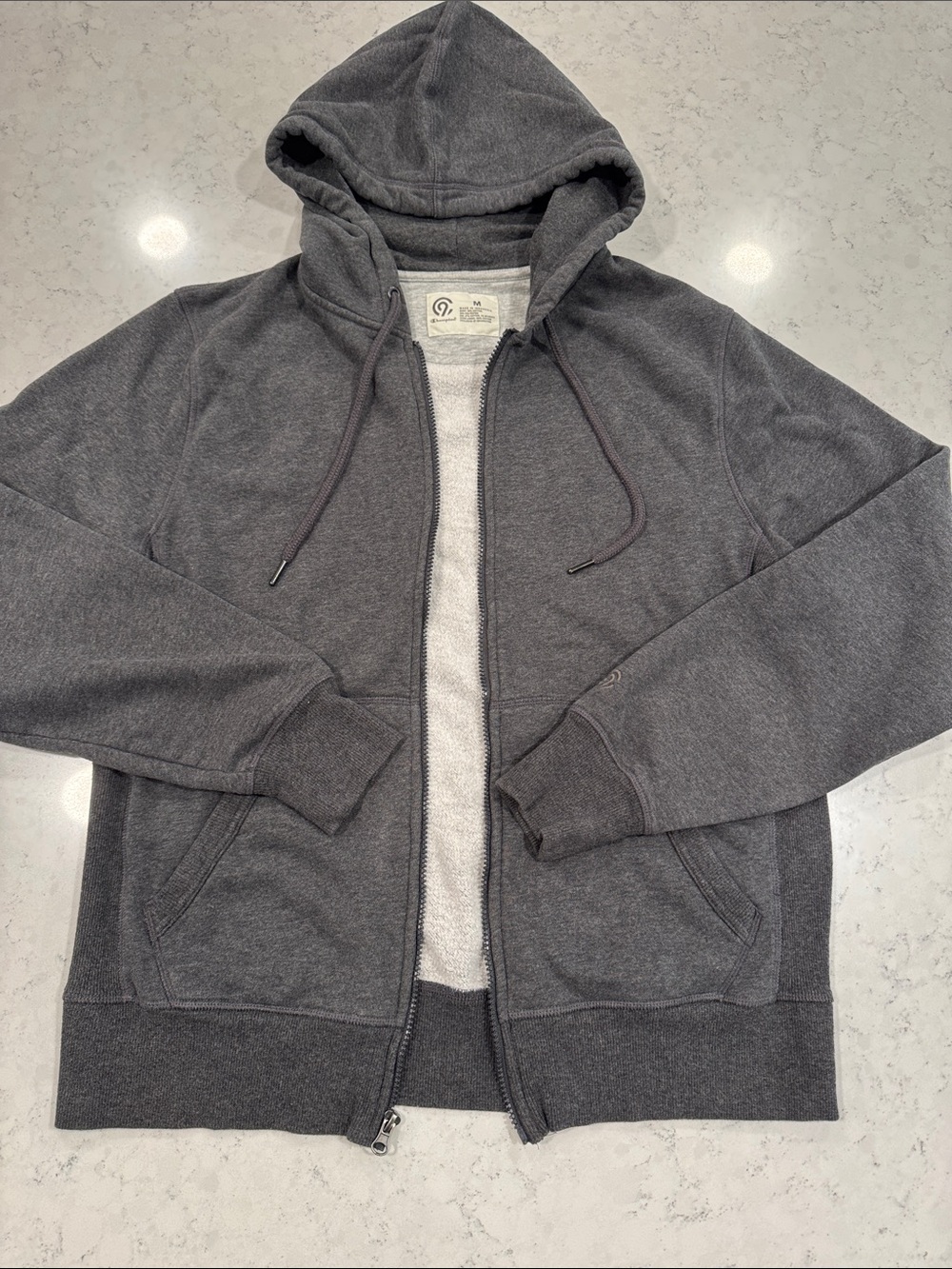 Champion Men's Medium Zip-Up Hoodie Sweatshirt Jacket Dark Gray Casual Comfy